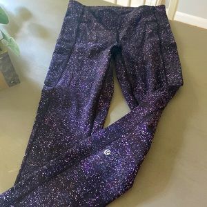 Galaxy print leggings “fast and free”